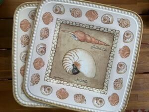 Keller-Charles Philadelphia 100% Melamine Dinner Sea Shell Plates (10) 10”Plates